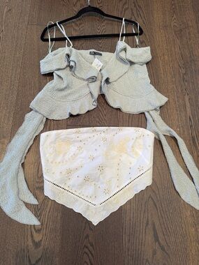 ZARA Festival Tube Top & Tank Bundle 🌼✨ NWT Size Large (2-Piece Set)